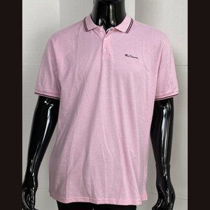 Ben Sherman NWT Light Pink Polo Short Sleeve Shirt sz L Large Brand New